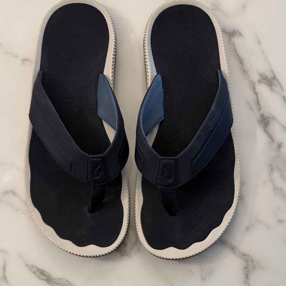 Olukai Navy Flip Flops